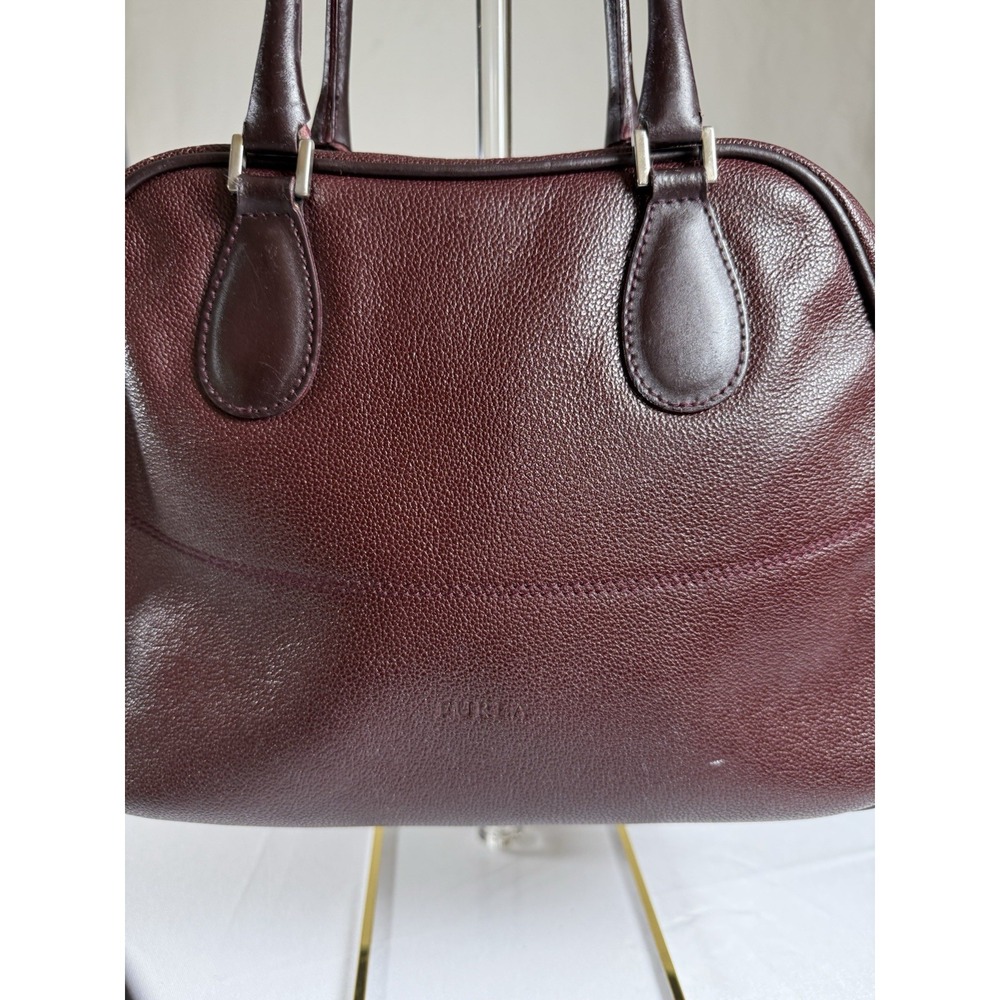 FURLA Brownish Red Leather Strap Bowling Shoulder  bag‎ with strap